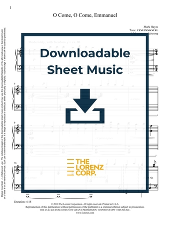 O Come, O Come, Emmanuel - Piano Sheet Music (Digital download)