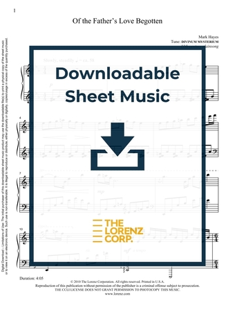 Of the Father's Love Begotten - Piano Sheet Music (Digital download)