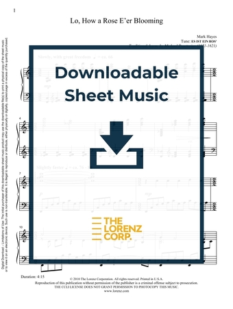 Lo, How a Rose E'er Blooming - Piano Sheet Music (Digital download)