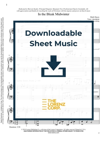 In the Bleak Midwinter - Piano Sheet Music (Digital download)