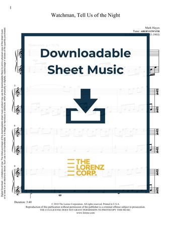 Watchman, Tell Us of the Night - Piano Sheet Music (Digital download)