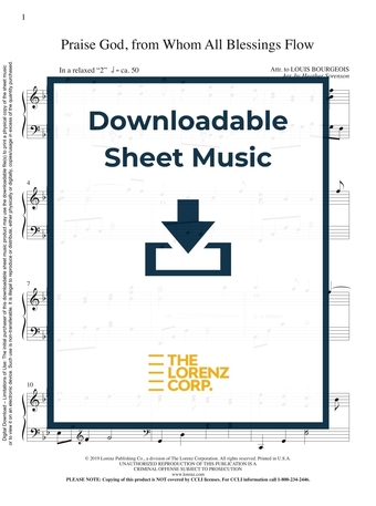 Praise God, from Whom All Blessings Flow - Piano Sheet Music (Digital download)