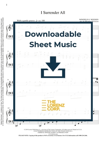 I Surrender All - Piano Sheet Music (Digital download)