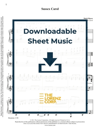 Sussex Carol - Piano Sheet Music (Digital download)