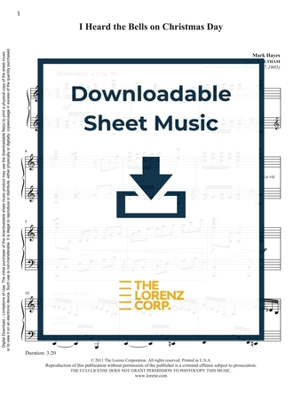 I Heard the Bells on Christmas Day - Piano Sheet Music (Digital download)