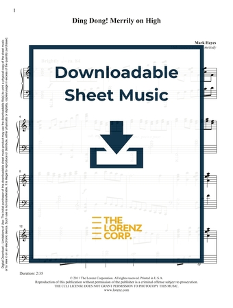 Ding Dong! Merrily on High - Piano Sheet Music (Digital download)