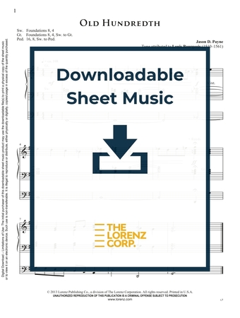 Old Hundredth - Organ Sheet Music (Digital download)