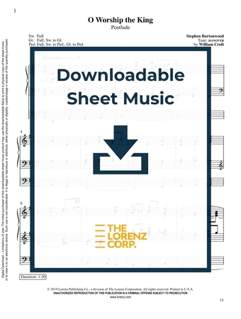 O Worship the King - Organ Sheet Music (Digital download)