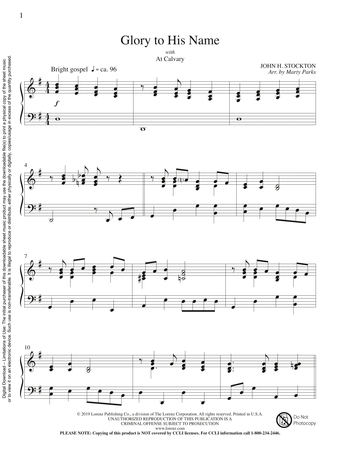 Glory to His Name with At Calvary - Piano Sheet Music (Digital download)