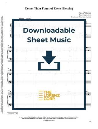 Come, Thou Fount of Every Blessing - Piano Sheet Music (Digital download)