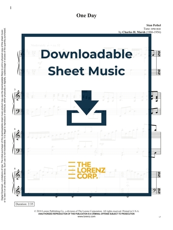 One Day - Piano Sheet Music (Digital download)
