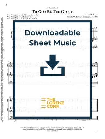 To God Be The Glory - Organ Sheet Music (Digital download)