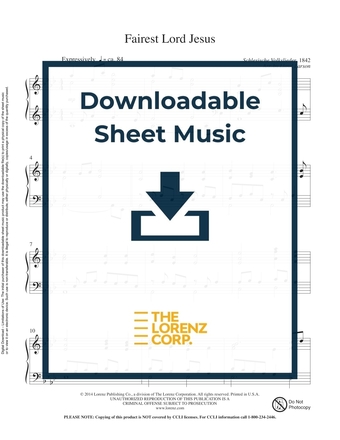 Fairest Lord Jesus - Piano Sheet Music (Digital download)