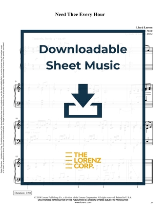 I Need Thee Every Hour - Piano Sheet Music (Digital download)