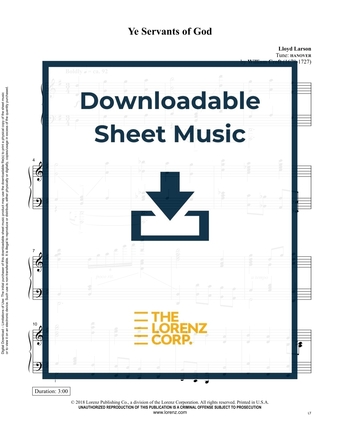 Ye Servants of God - Piano Sheet Music (Digital download)