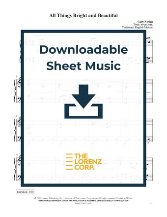 All Things Bright and Beautiful - Piano Sheet Music (Digital download)