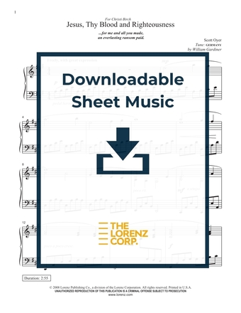 Jesus, Thy Blood and Righteousness - Piano Sheet Music (Digital download)