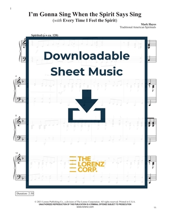 I'm Gonna Sing when the Spirit Says Sing - Piano Sheet Music (Digital download)