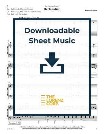 Declaration - Organ Sheet Music (Digital download)