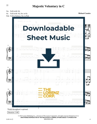 Majestic Voluntary in C - Organ Sheet Music (Digital download)
