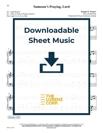 Someone's Praying, Lord - Organ Sheet Music (Digital download)
