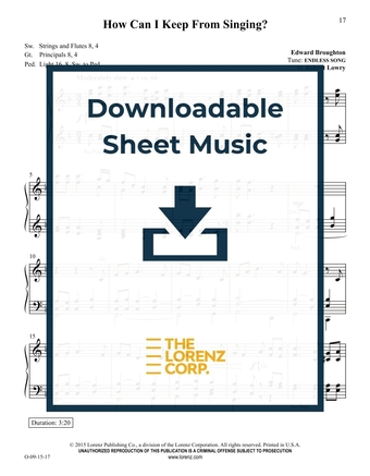 How Can I Keep From Singing? - Organ Sheet Music (Digital download)