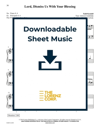 Lord, Dismiss Us With Your Blessing - Organ Sheet Music (Digital download)