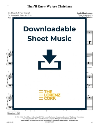 They'll Know We Are Christians - Organ Sheet Music (Digital download)