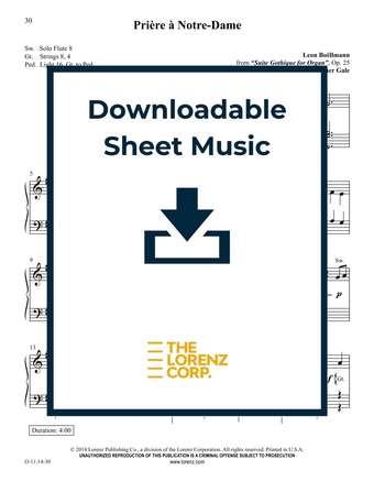 Prière à Notre-Dame - Organ Sheet Music (Digital download)