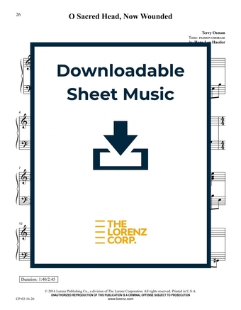 O Sacred Head, Now Wounded - Piano Sheet Music (Digital download)
