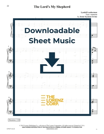 The Lord's My Shepherd - Piano Sheet Music (Digital download)