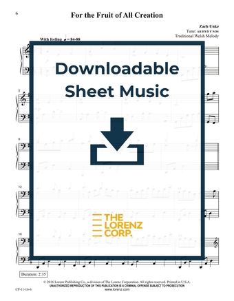 For the Fruit of All Creation - Piano Sheet Music (Digital download)