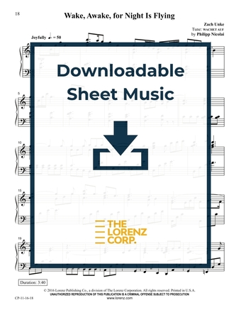 Wake, Awake, for Night Is Flying - Piano Sheet Music (Digital download)