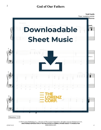 God of Our Fathers - Piano Sheet Music (Digital download)
