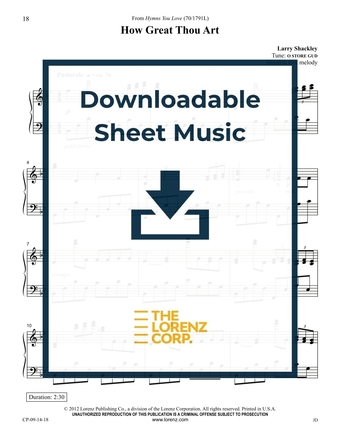 How Great Thou Art - Piano Sheet Music (Digital download)