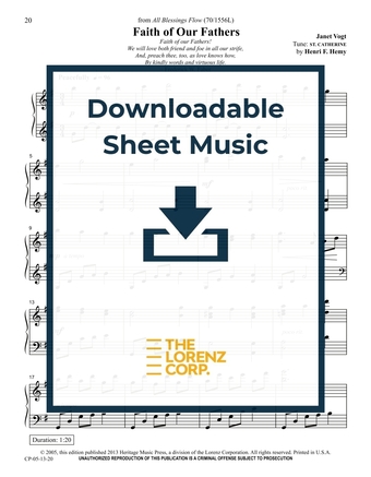 Faith of Our Fathers - Piano Sheet Music (Digital download)