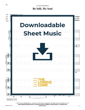 Be Still, My Soul - Organ Sheet Music (Digital download)
