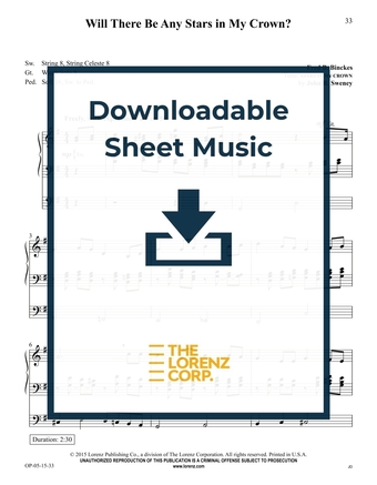 Will There Be Any Stars in My Crown? - Organ Sheet Music (Digital download)