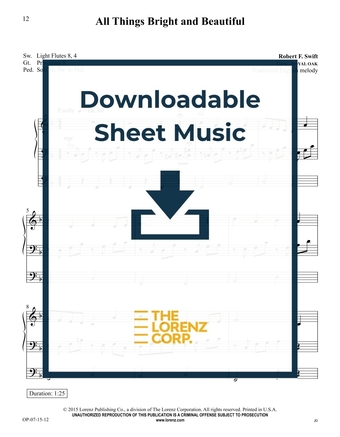 All Things Bright and Beautiful - Organ Sheet Music (Digital download)