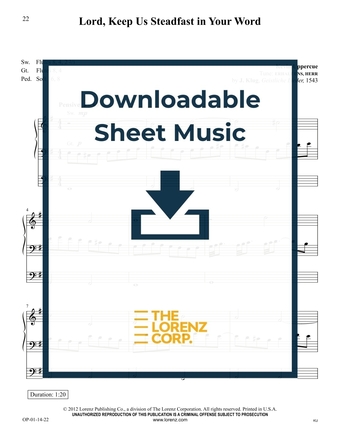 Lord, Keep Us Steadfast in Your Word - Organ Sheet Music (Digital download)