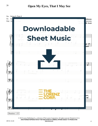 Open My Eyes, That I May See - Organ Sheet Music (Digital download)