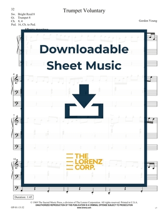 Trumpet Voluntary - Organ Sheet Music (Digital download)