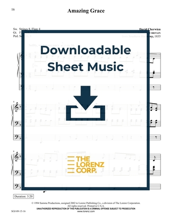 Amazing Grace - Organ Sheet Music (Digital download)