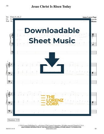 Jesus Christ Is Risen Today - Organ Sheet Music (Digital download)