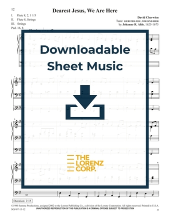 Dearest Jesus, We Are Here - Organ Sheet Music (Digital download)