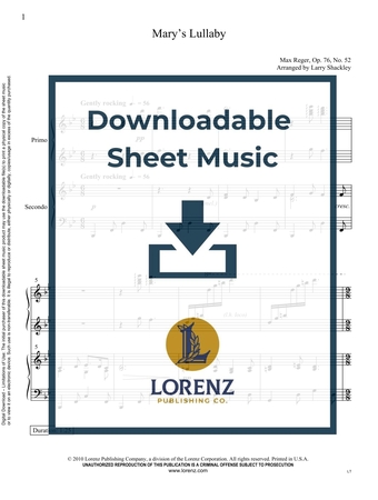 Mary’s Lullaby (Piano 4-hand duet) - Downloadable Sheet Music