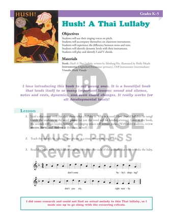 Hush! A Thai Lullaby - Classroom Lesson/Activity (Digital download)