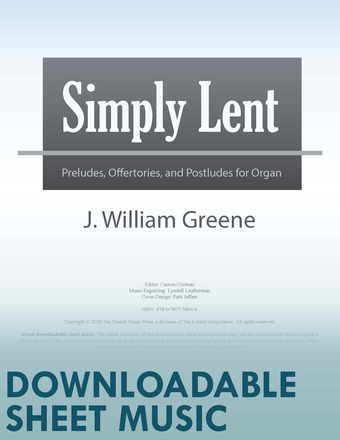 Simply Lent - Organ Collection (2-staff) - Digital Download