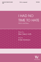 I had no time to hate (SSAA)