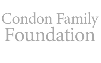 Text reading "Condon Family Foundation" in gray font on a transparent background, supporting youth entrepreneurship education.